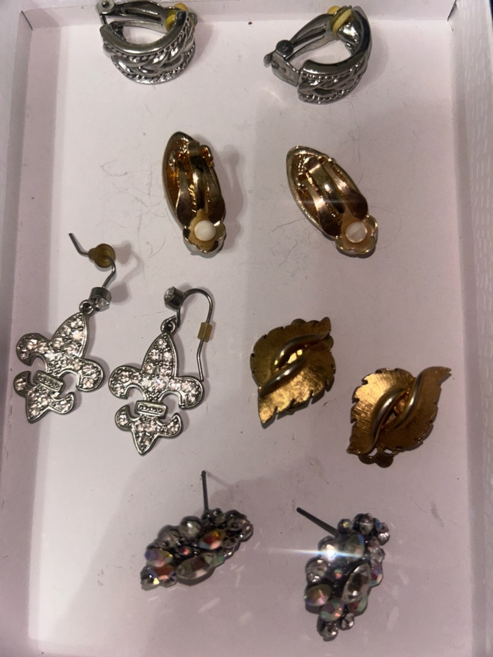 5  Mixed Metal Women’s Clip-On and Stud Earring Set in Goldtone and Silvertone